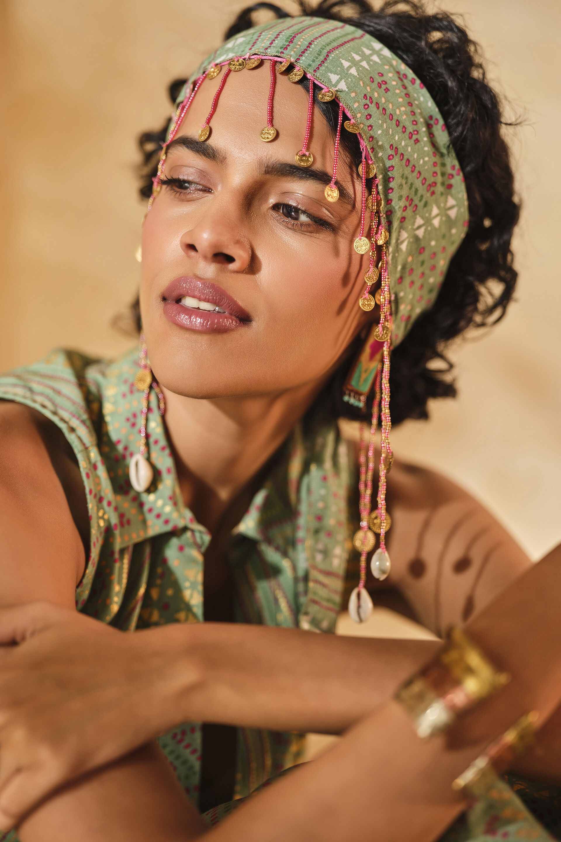 Olive Wrap Style Kurta Set, Olive, image 5